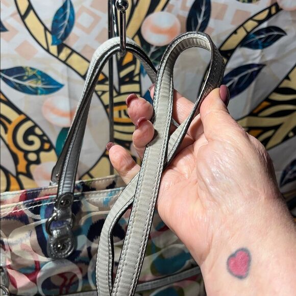 Coach Poppy Ikat Signature C Glam Multicolor Foldover Crossbody bag # 19873 - Picture 6 of 14